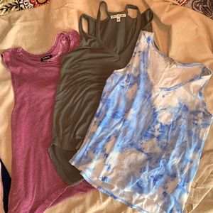 3 Express One Eleven tanks 💙💚💗 size medium